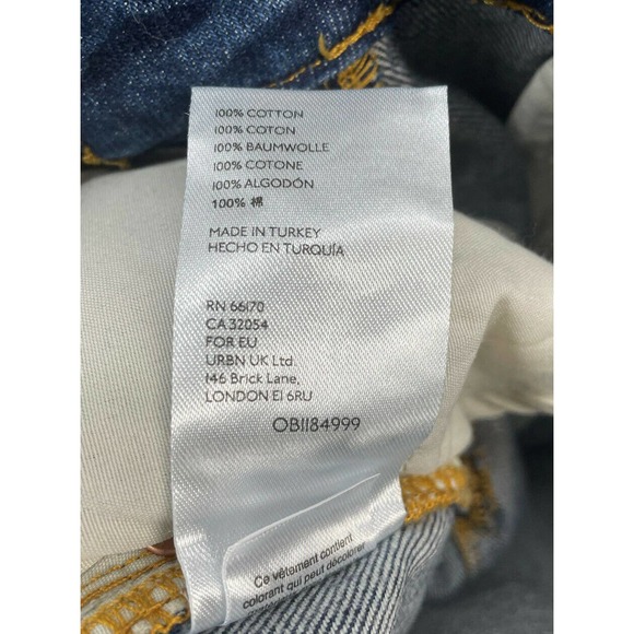 Free People Size24 Wide Leg Distressed Hem High Rise Women’s Jeans - Picture 9 of 9